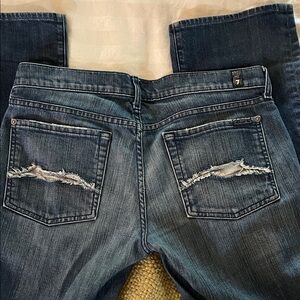7 For All Mankind Blue Denim Bootcut Jeans